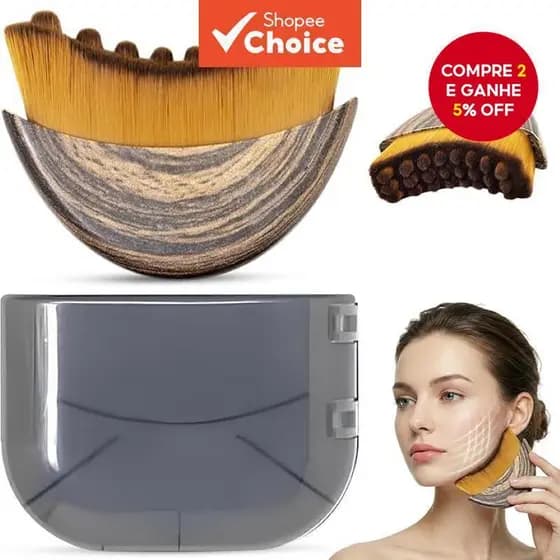 Escova Facial Contorno Linfática, Redutor de Papada Massageador de Drenagem Antienchimento Escova de Limpeza Facial