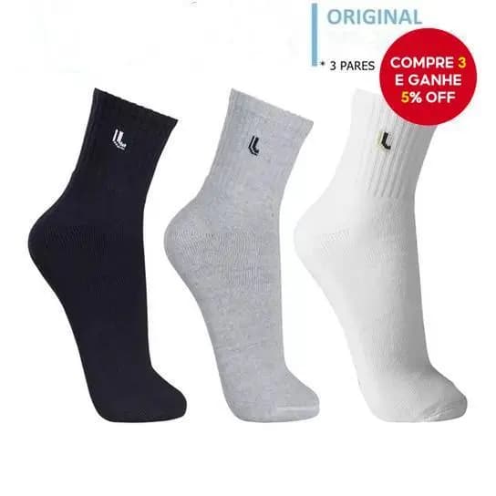 Conjunto De Meias Masculinas Originais De 3 Pares-Atléticas De Qualidade Premium Para Esportes , Negócios E Roupas Casua