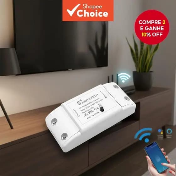 WiFi Disjuntor Inteligente Interruptor Controle Remoto LED Smart Life APP Compatível com Alexa Google Home