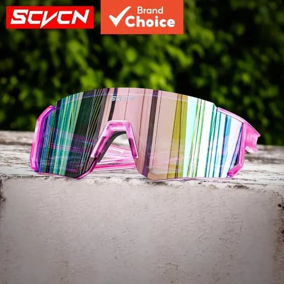 Óculos de Sol Esportivos Femininos SCVCN Rosa Óculos de Ciclismo Fashion para Homens Óculos de Rua para Direção UV400