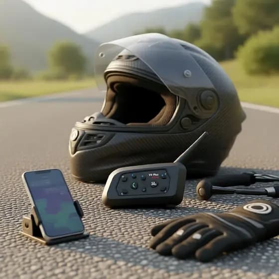 V6 PLUS Intercomunicador Bluetooth para Capacete de Moto 6 Usuários, Full Duplex, Alcance 1500m