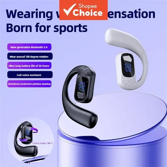 Fones de ouvido T30pro, fones de ouvido Bluetooth sem fio com rotação de 180 graus, display digital, fone de ouvido