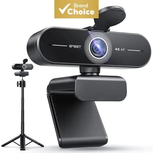 Câmera Web 4K Ultra HD Emmet Webcam C60E4K Com Mini Tripé