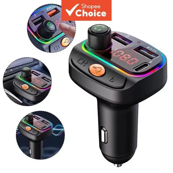 3.1A Carro Bluetooth MP3 Transmissor Duplo USB Tipo C Carregador