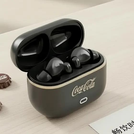 Fones de Ouvido Coca-Cola CX02 Bluetooth, Microfone Integrado, Áudio 360° Imersivo, Conforto Leve para Escritório e