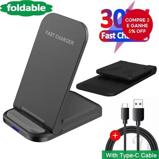 30W Carregador Sem Fio Ajustável Suporte Para Telefone 14 13 12 11 Pro X XS Max XR 8 Samsung S22 S21 Indução Estação de
