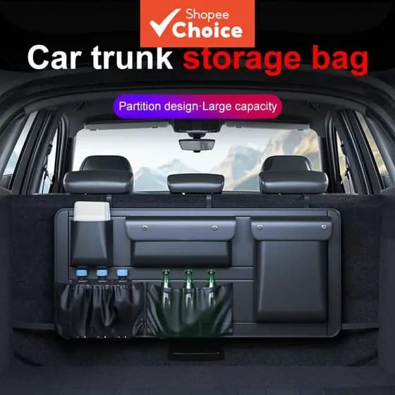 Bolsa Organizadora De Armazenamento De Rede De Carga De Malha Para Porta-Malas De Carro , Compartimentos Organizadores M