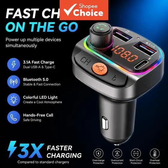 Transmissores FM Bluetooth C26 Adaptador Sem Fio MP3 Para Carro