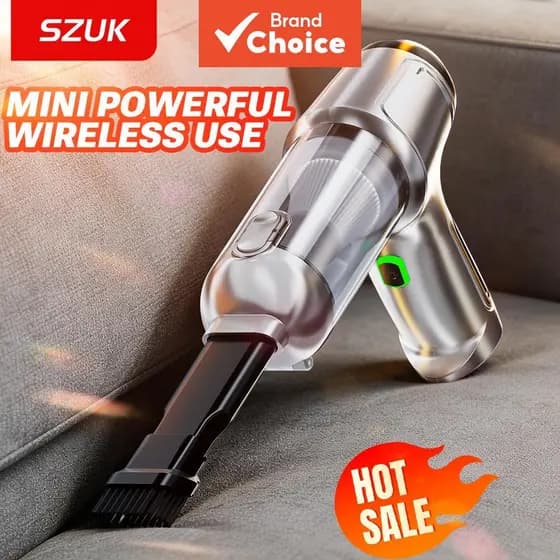 Aspirador de pó portátil para carro SZUK sem fio com forte sucção, portátil para viagem, removedor de pelos de animais,