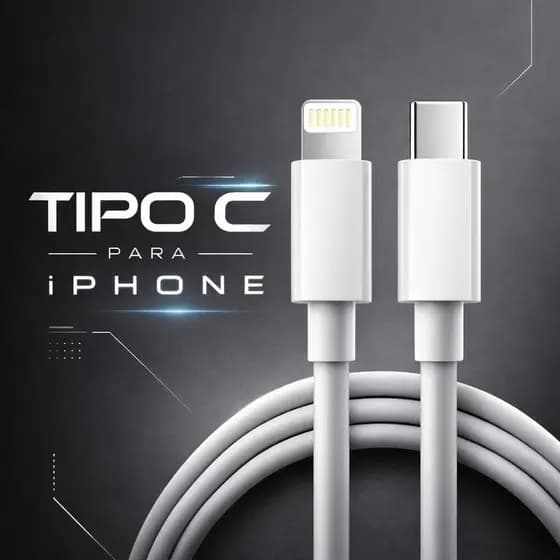 Cabo Carregador Turbo 20W Compatível Com Iphone Pro Max Turbo Tipo C Branco