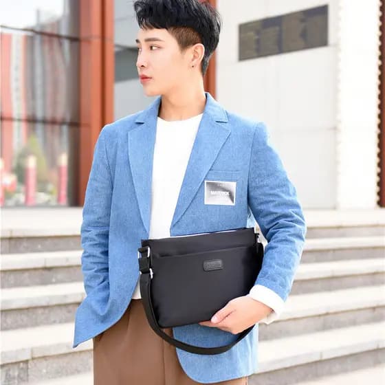 Bolsa transversal masculina à prova d'água em tecido Oxford, elegante e moderna