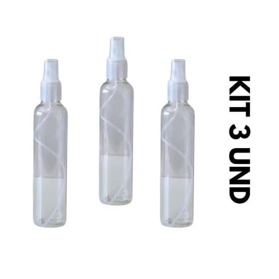 Kit 3 und Frasco Pet 200ml com Válvula Spray