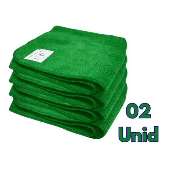 Kit 2 Panos Microfibra Verde Excelente Secagem Grande 60x40 Não Solta Fiapos E Não Desfia