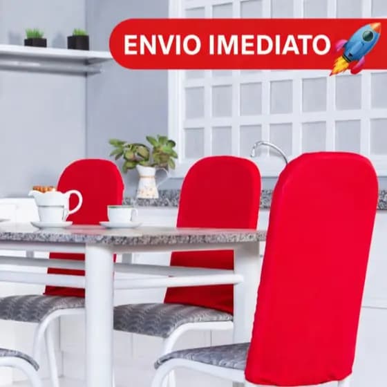 Capa para Cadeira Tubular em Malha Gel Elástica Cores Lisas Encaixe Perfeito Envio Imediato
