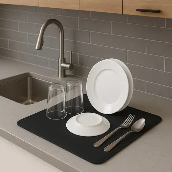 Tapete Escorredor de Louça 70x35cm Grande Absorvente e Antiderrapante para Cozinha