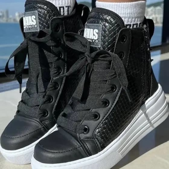 Sneaker Cano Alto Academia Zíper Maromba Tênis Treino Casual Fitness Boot Training Brasil
