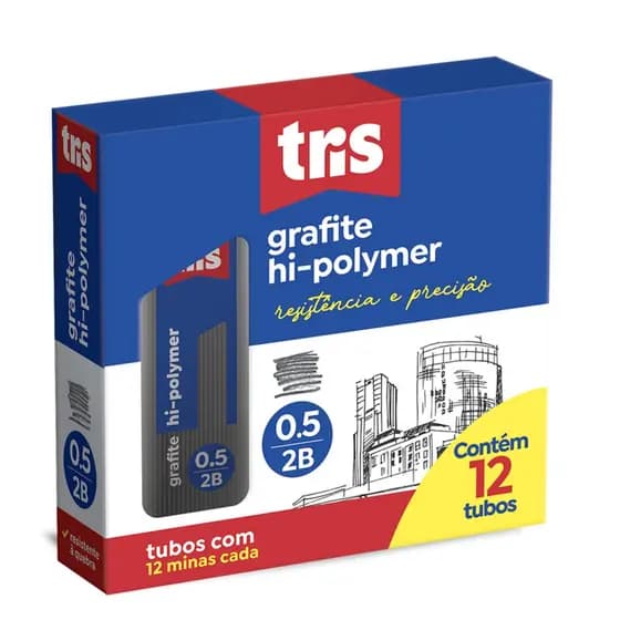 Grafite Tris Hipoly 0.5 mm Traço 2B - Unitário