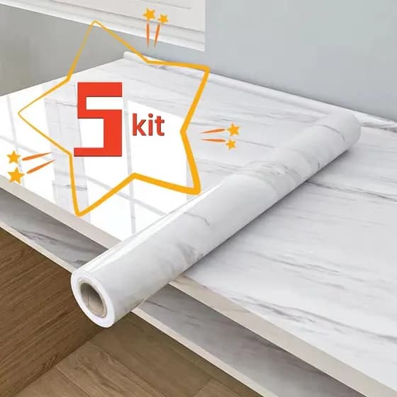 5 KIT Resistente a Agua/Óleo/Fogo/Alta Temperatura Novo Marmore Lavavel 2025 Papel De Parede Painel Autoadesivo