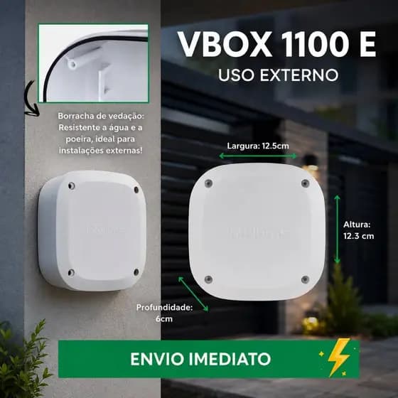 Caixa Vbox 1100 E Externa de Passagem Organizadora Cabos Cftv Camera Branca Intelbras