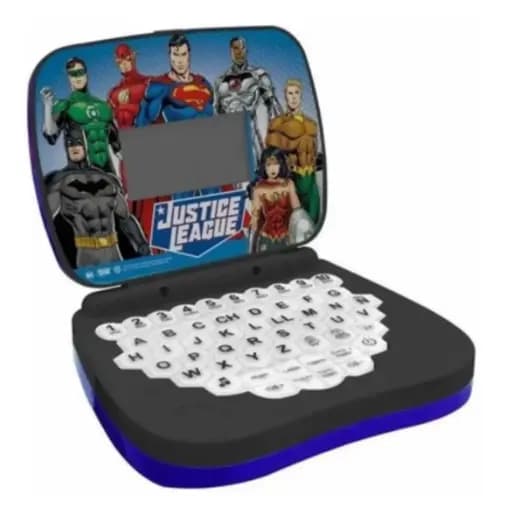 Computador Infantil Educativo Liga Da Justiça Laptop para CriancasCandide Aprenda Brincando