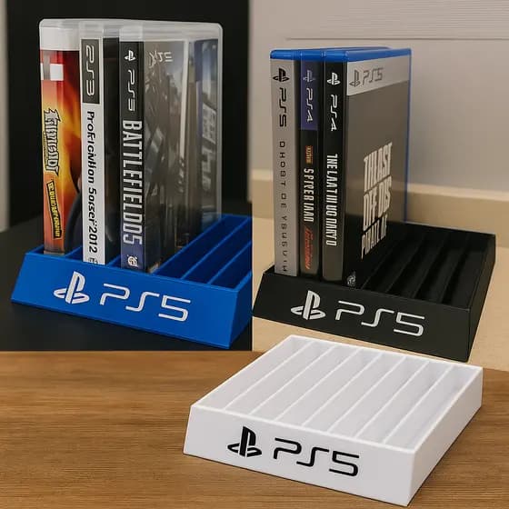 Suporte para Jogos PS5 em Impressão 3D Colorida – Apoio de Mesa Gamer e Decoração