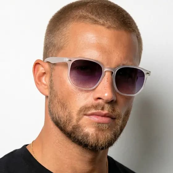 Óculos de Sol Tulum Branco Transparente Degradê Hexagonal Clássico Vintage uv400 Feminino Masculino