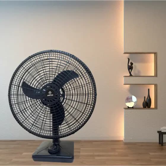 Ventilador De Mesa 40cm Lartec 3 Pás 12V, 110/220v Bivolt, plug para solar e Bateria 12V