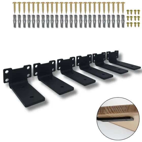 6 Fixadores Mão Francesa Suporte Cantoneira 10cm Para Prateleira Estilo Moderno Aço Robusto