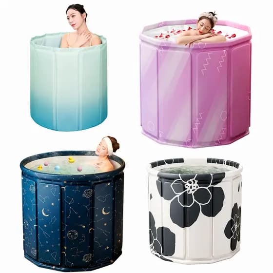 Banheira Dobrável SPA Adulto Ofurô Portátil 254L Banheira Térmica PVC Reforçado Compacta Pequena Relaxante Anti Estresse
