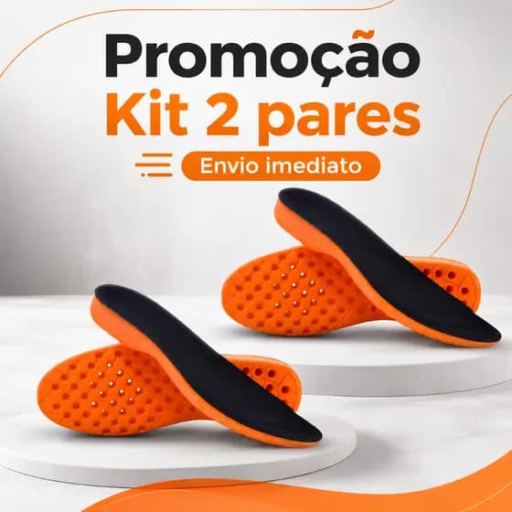 Kit 2 Palmilhas em Gel Ortopédica para Dores nos Pés Esporão Fascite Plantar