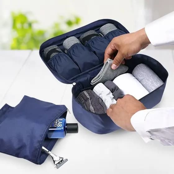 Bolsa de armazenamento unissex para roupas íntimas, sutiãs, cuecas e acessórios, itens essenciais de viagem