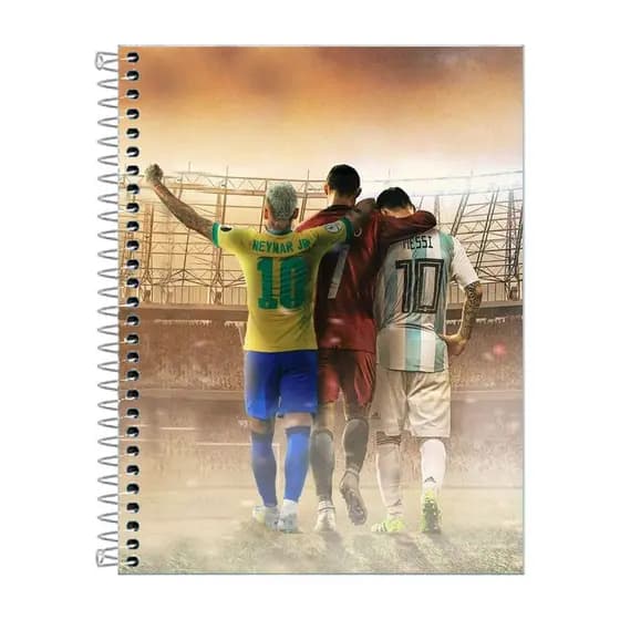 Caderno Futebol Capa Dura 1, 10 ou 20 matérias