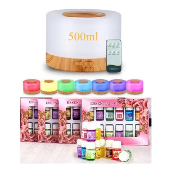 Kit Difusor Ultrassônico com Controle – Umidificador e Aromatizador com LED RGB