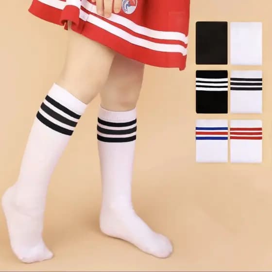 Kit 3 E 6 Pares Meia Cano Longo 3/4 LISTRA Infantil Menina MENINO