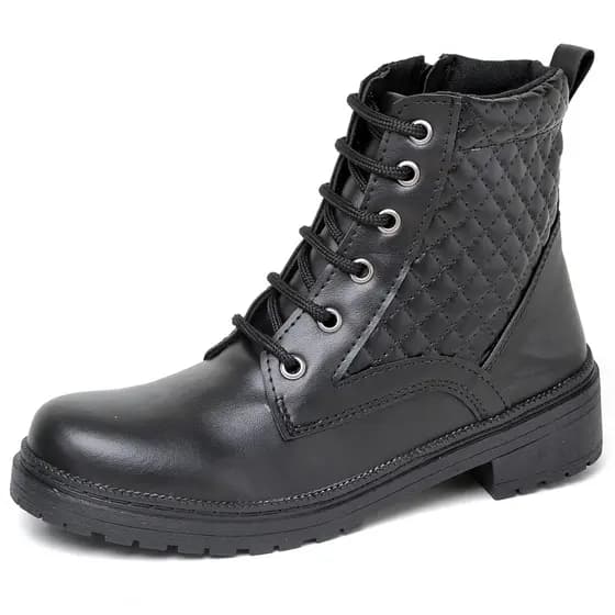 Bota Coturno Feminina Sola Costurada Moda Casual Conforto Dia a Dia