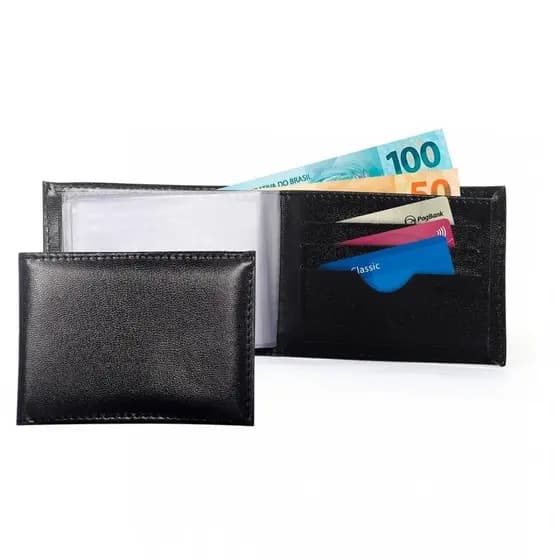 Carteira Básica Slim Masculino Costura Reforçada Moda Casual Praticidade Dia a Dia