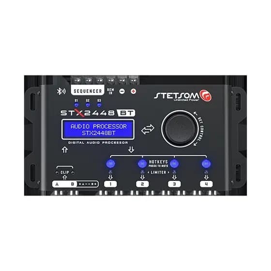 Stetsom STX2448BT Processador DSP Bluetooth 2 Entradas 4 Saídas Controle por App