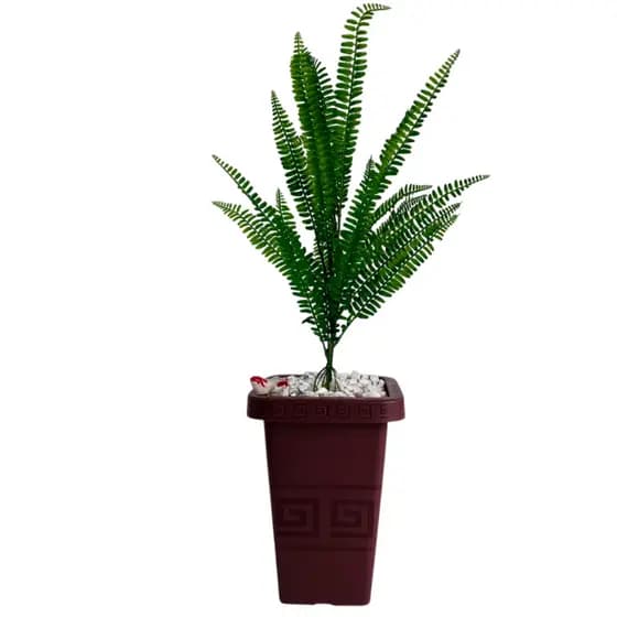 Planta Artificial Decorativa Samambaia + Vaso Grande Enfeite Casa Sala Escritório Elegante Natural