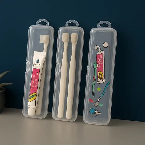 Estojos de Viagem para Escova de Dentes, Porta-Escova Portátil Transparente