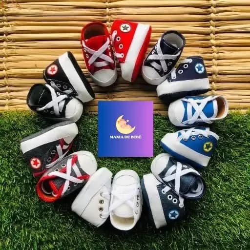 Tênis bebê estrela masculino sapatinho cores variadas calçado bebe menino