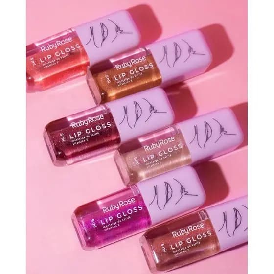 Lip Gloss Com Glitter Gloss Hidratante Gloss Labial Gloss Ruby Rose