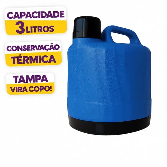 Garrafão Térmico 3L Antares Conservação De Bebidas Quentes Ou Geladas Azul Ou Vermelho Obra Camping Café Água