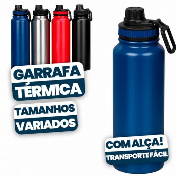 Garrafa Térmica Agua 850ml Grande Squeeze Inox Esportiva