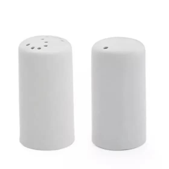 Kit Saleiro E Paliteiro De Mesa Porcelana Branca