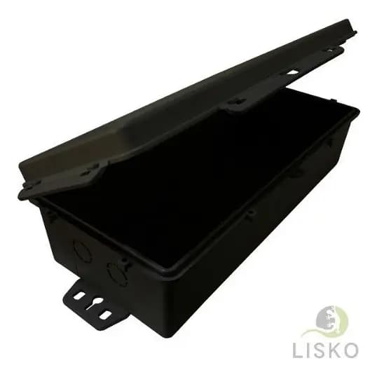 Caixa Plástica Hermética Multiuso Wireless para Poste Baby Longa Preta - 11cm x 26cm x 7cm - CHM0016