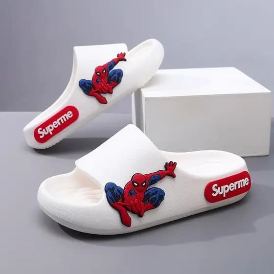 Chinelos infantis outono inverno meninos novo estilo homem aranha interior antiderrapante meninos casa crianças grandes