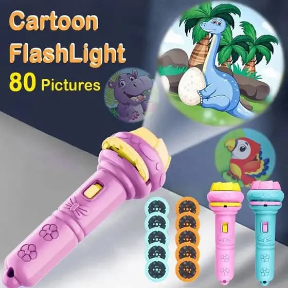 Desenhos animados projeção lanterna brinquedo para crianças, brinquedo projetor criativo, Bedtime Story Book, 80 padrões, brinquedos do bebê, 10 cartões