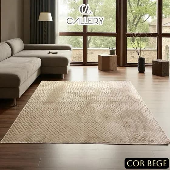 Tapete 200x300cm Antiderrapante Geométrico para Sala quarto Grande Elegante Premium