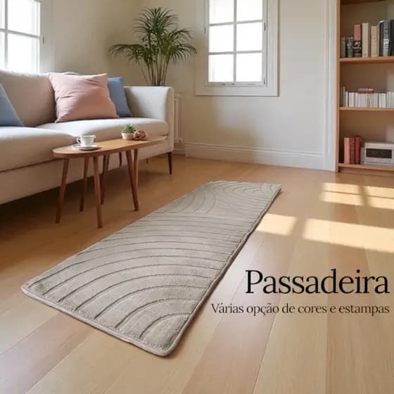 Tapete 60x200cm Passadeira Antiderrapante Geométrico para Corredor Sala quarto Cozinha