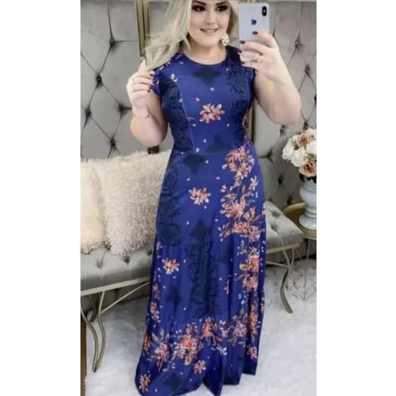 vestido femenino longo estanpado tamanho P